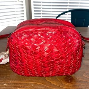 RITA MERLINI WOVEN LEATHER MINI BAG NWT